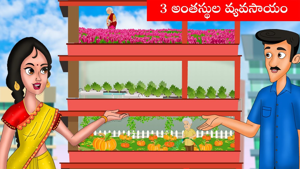 మూడు అంతస్తుల వ్యవసాయం | Three Floors Hydroponic Farming | telugu stories | Apple Tv stories