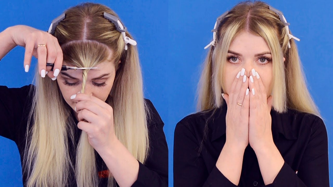 ПОДСТРИГАЮ ЧЕЛКУ 😱🤦&zwj;♀ КАК ПОДСТРИЧЬ ЧЕЛКУ САМОСТОЯТЕЛЬНО // CUTTING MY BANGS