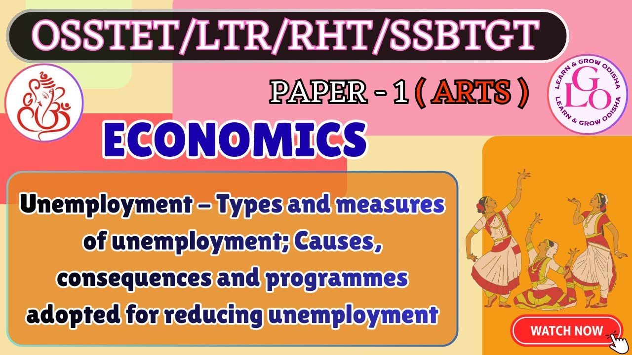 Types & measures of unemployment; Causes,consequences & programmes adopted for reducing unemployment