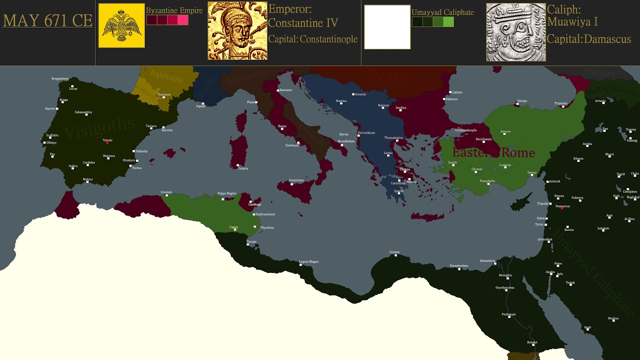 The Early Byzantine Arab Wars - Every Month