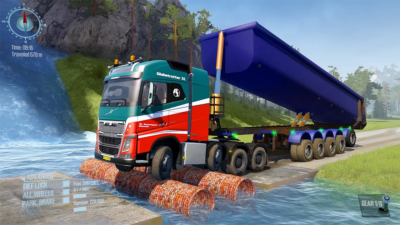 SpinTires: MudRunner GamePlay | Truck vs Extreme Broken Road with Speed Bumps | Ep.57 #MudRunner
