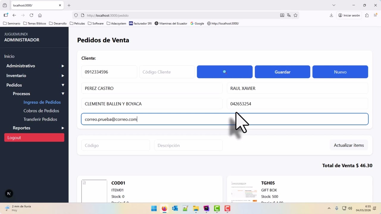 Módulo de Pedidos