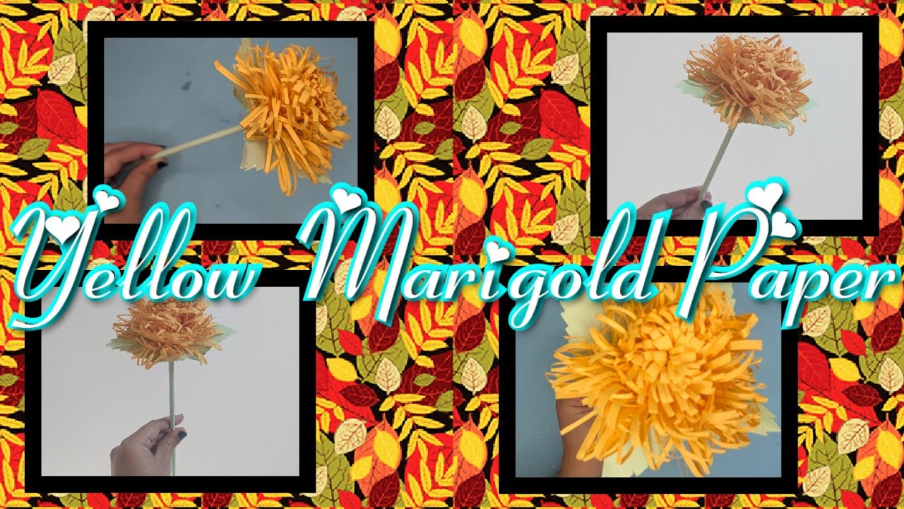 Yellow paper flower in easy way