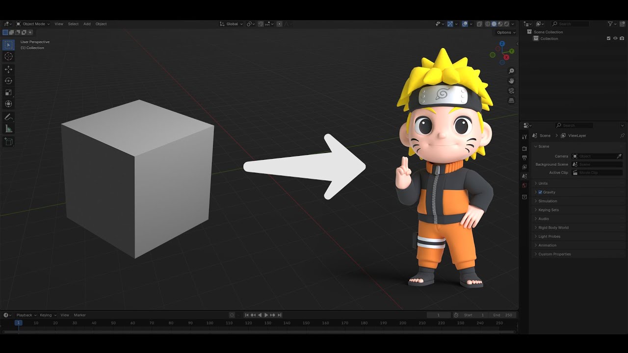 I Made Chibi Naruto in Blender – Full 3D Character Modeling Timelapse!
