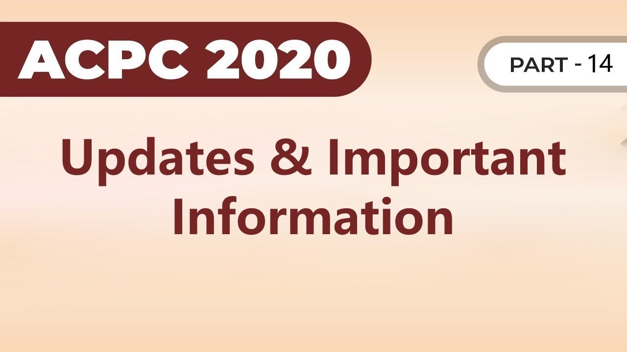 ACPC Admission and Registration Process 2020 | Part 14