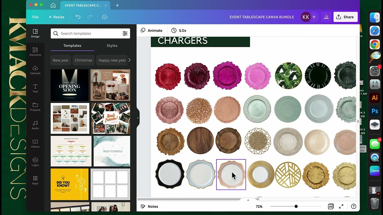 Learn to Create Digital Event Tablescape Mockup CANVA (Canva Mock Up Tutorial for Event Planners)