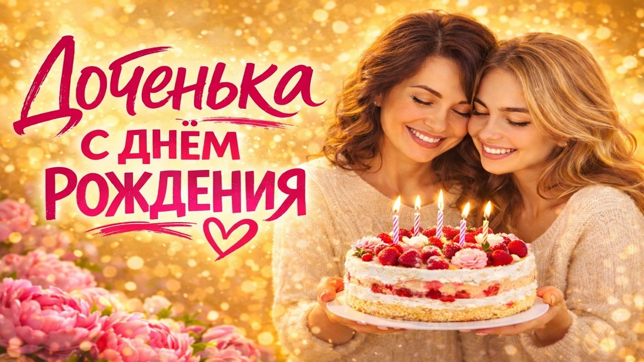 С Днём Рождения, доченька! 🎂 Красивое поздравление для дочери | Песня