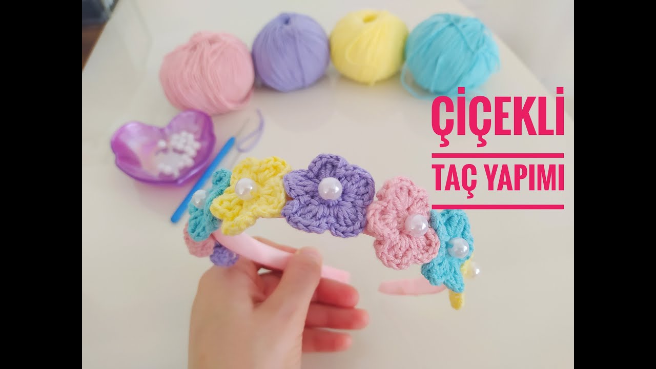 ÇİÇEKLİ TAÇ YAPIMI - DIY - TAÇ GERİ DÖNÜŞÜM