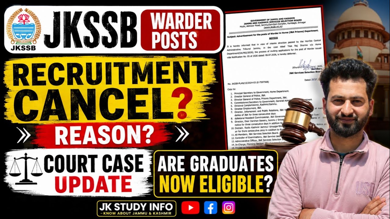 JKSSB Warder Posts- New Recruitment Cancel? Warder Posts Court Case Update  | Jkssb Class Iv Posts 🔥