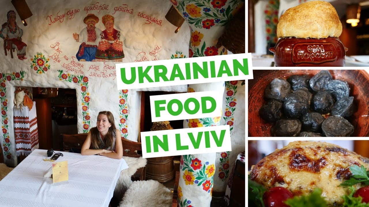 Украинский обзор продуктов питания - 5 традиционных блюд во Львове, Украина