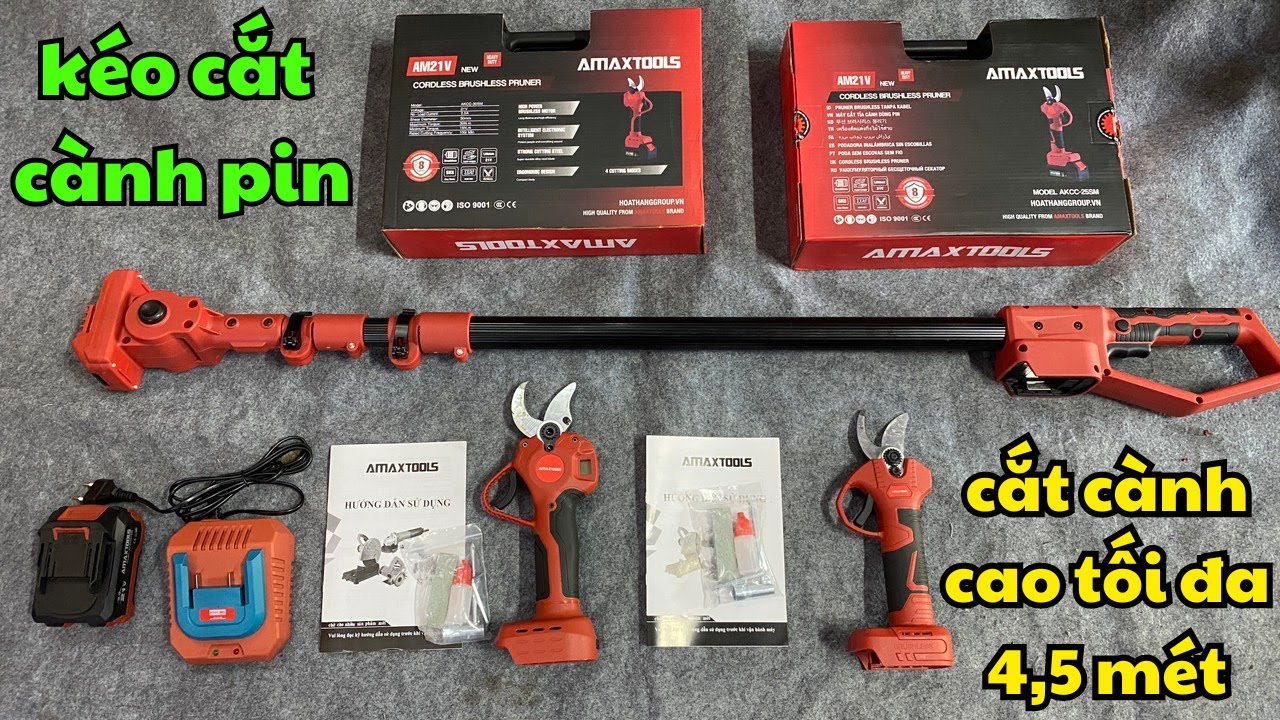 THÂN KÉO CẮT CÀNH PIN AMATOOLS 25SM - 30 SM TIỆN LỢI KÉO DÀI CẮT CÀNH TRÊN CAO KHÔNG CẦN DÙNG THANG