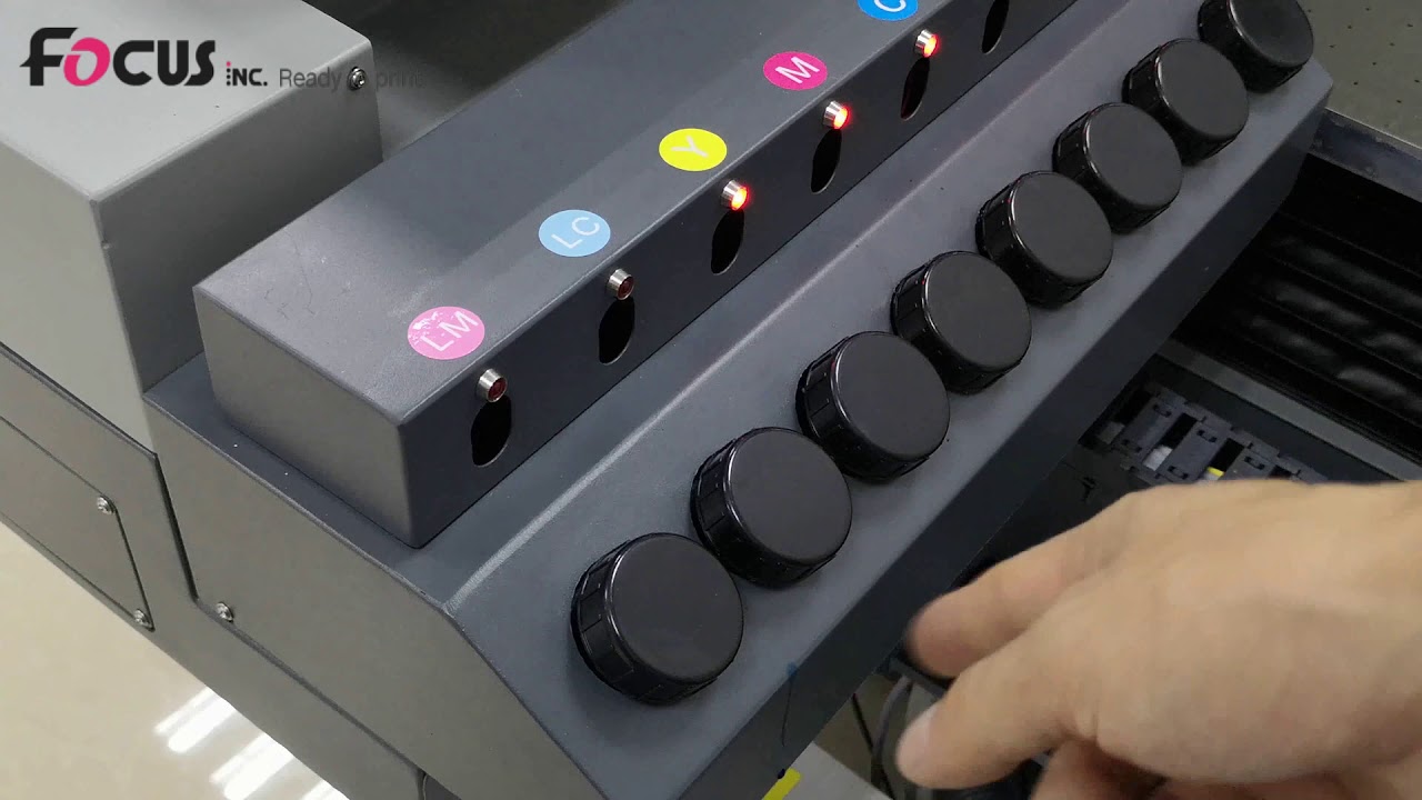 12 How to work with 6090 uv printer galaxy jet  Load ink to ink tank and ink damper