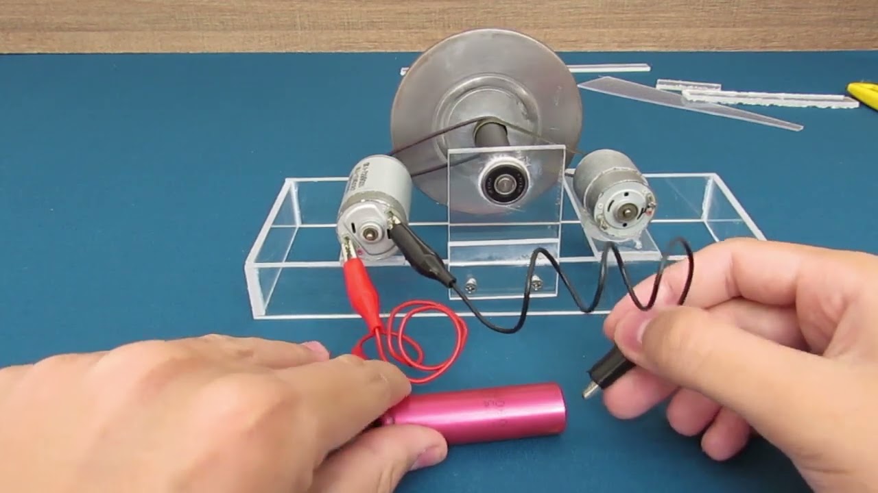 Power Generator  with DC Motor - Energy Generator with Flywheel