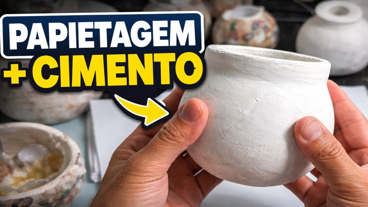 Como Fazer MOLDES para Vasos de cimento com Papietagem | Técnica Criativa Sem Moldes Caros.