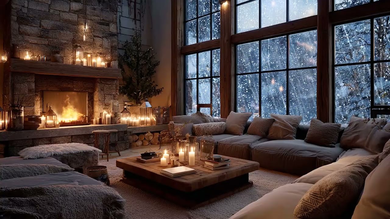 Tranquil Cozy Room 🌿 Soothing Piano 🎹 & Fireplace Sounds 🔥 | Peaceful Sleep
