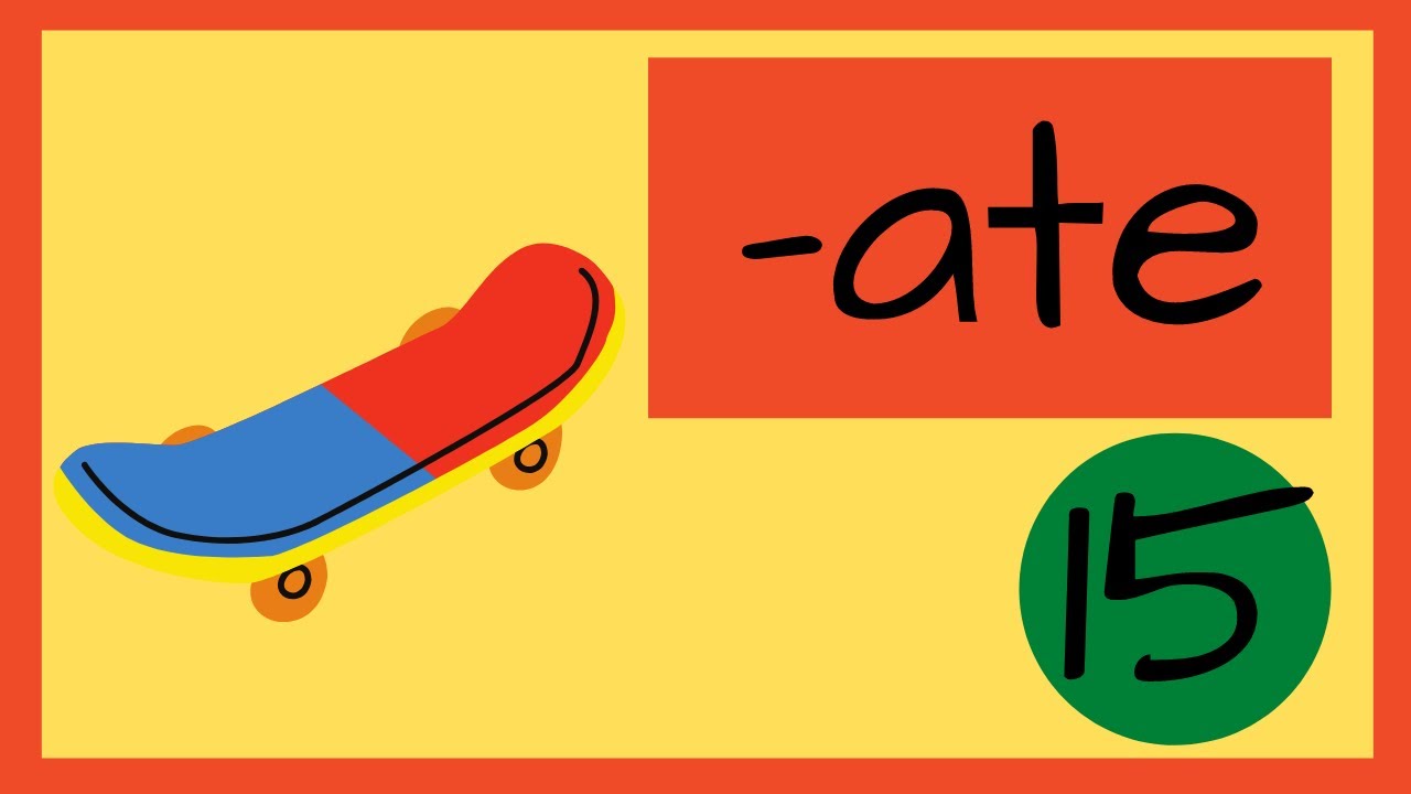 Word Families Set 15 ate Magic E Phonics Teach Your Child To Read with Common Word Endings