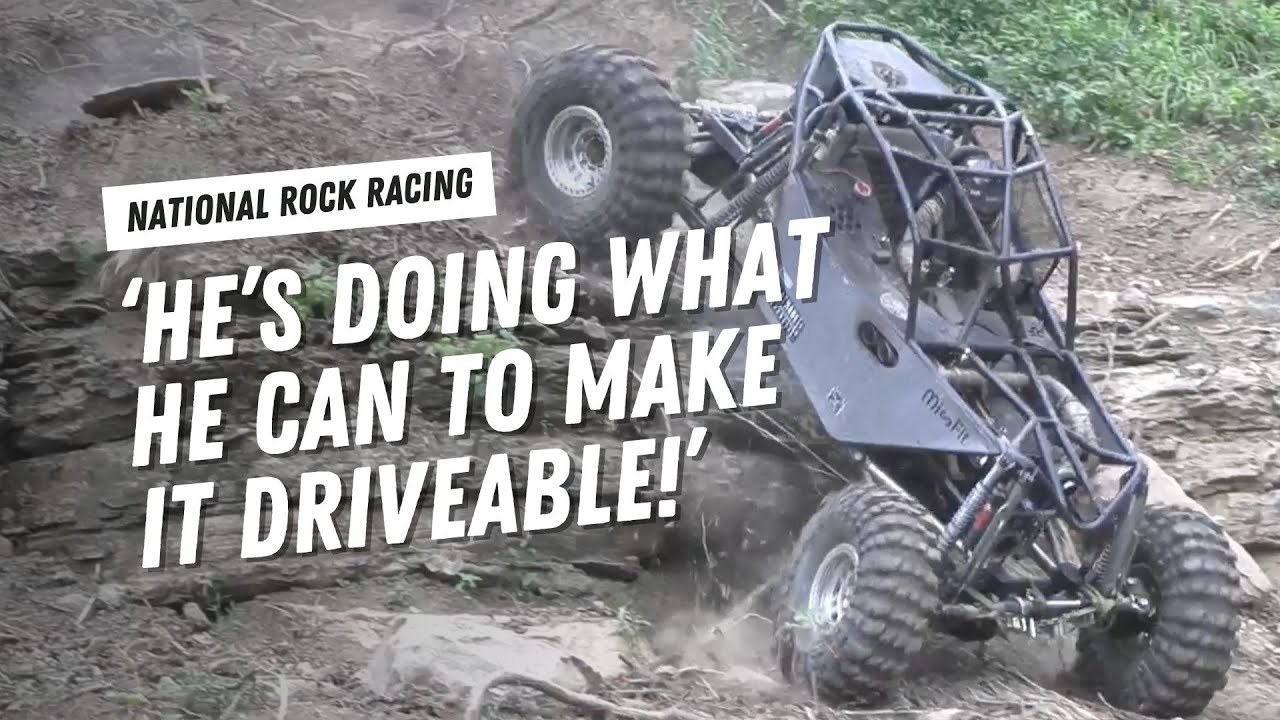Rock bouncer uses ratchet straps to hold front end together!