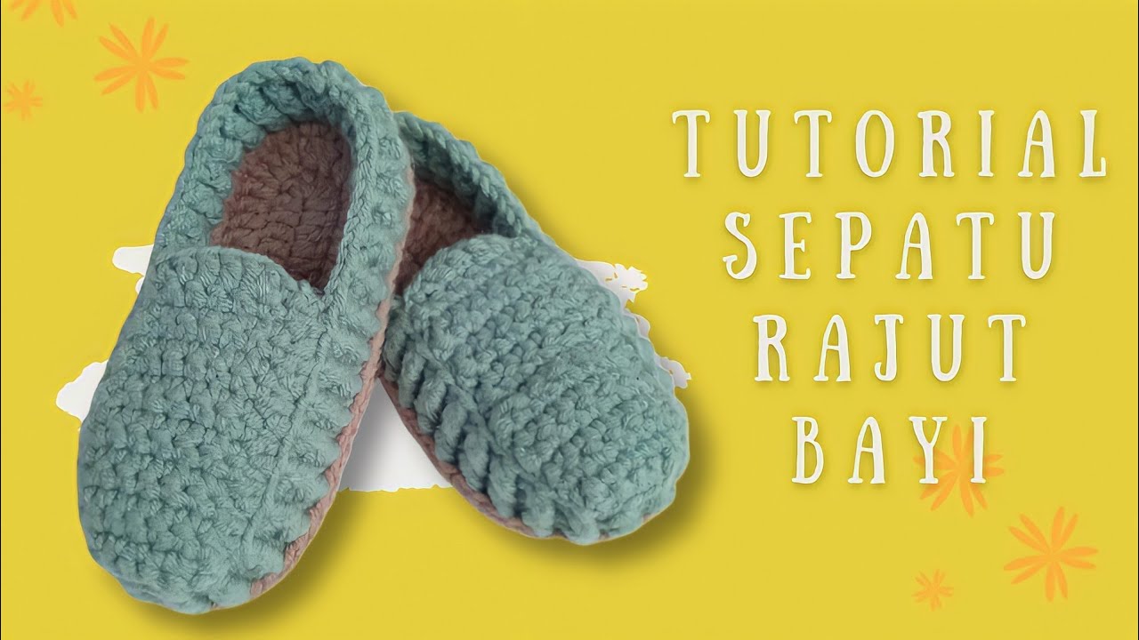 Tutorial Sepatu Rajut Bayi / Crochet Baby Shoes / Motif Crocodile