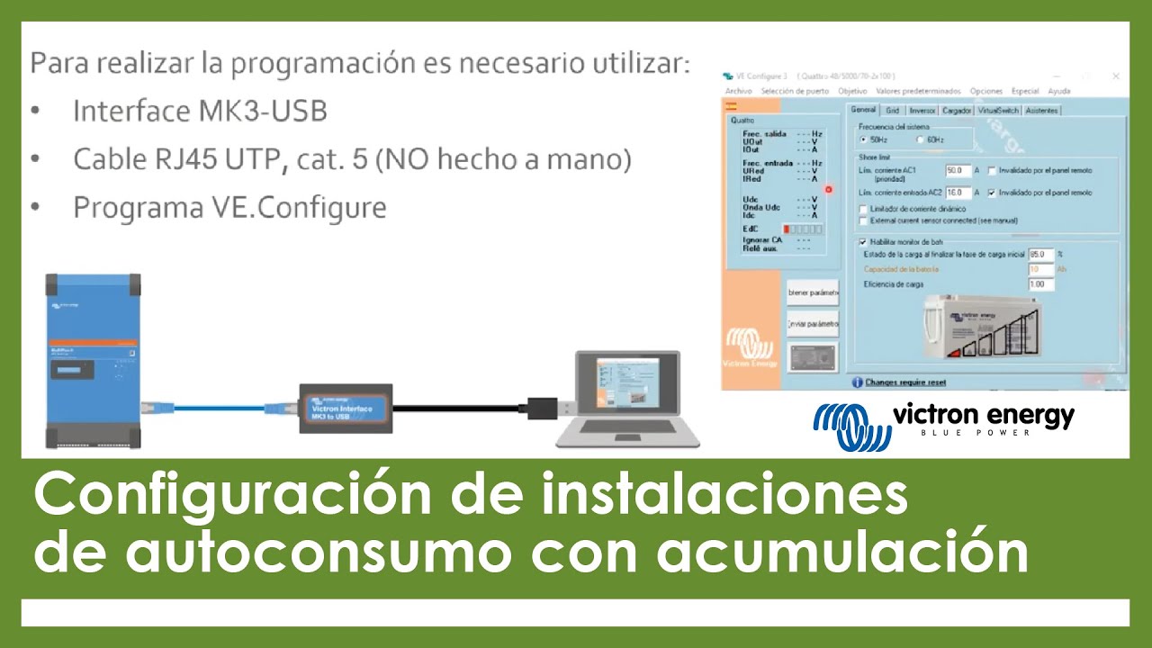 Victron: Configuración de instalaciones de autoconsumo con acumulación (webinar)