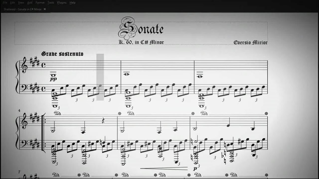K. 59 - Piano Sonata I - Mov. I - Grave Sostenuto (Original Composition)