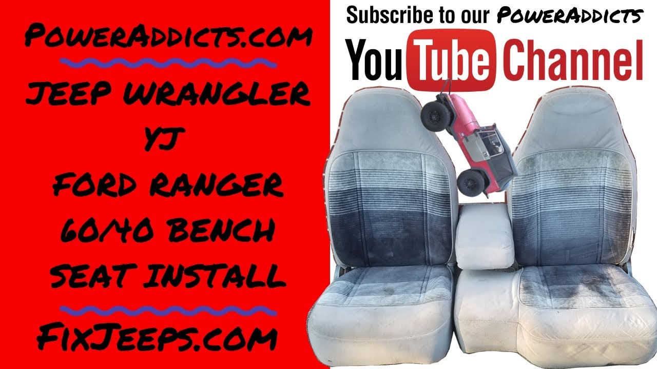 Jeep Wrangler YJ - Ford Ranger Bucket Seats in a YJ #Rangerseatsinayj #benchseatinayj