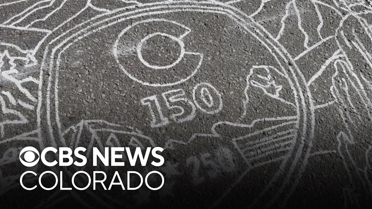 Chalk art mosaic celebrates Colorado's 150th anniversary at Denver Chalk Art Festival