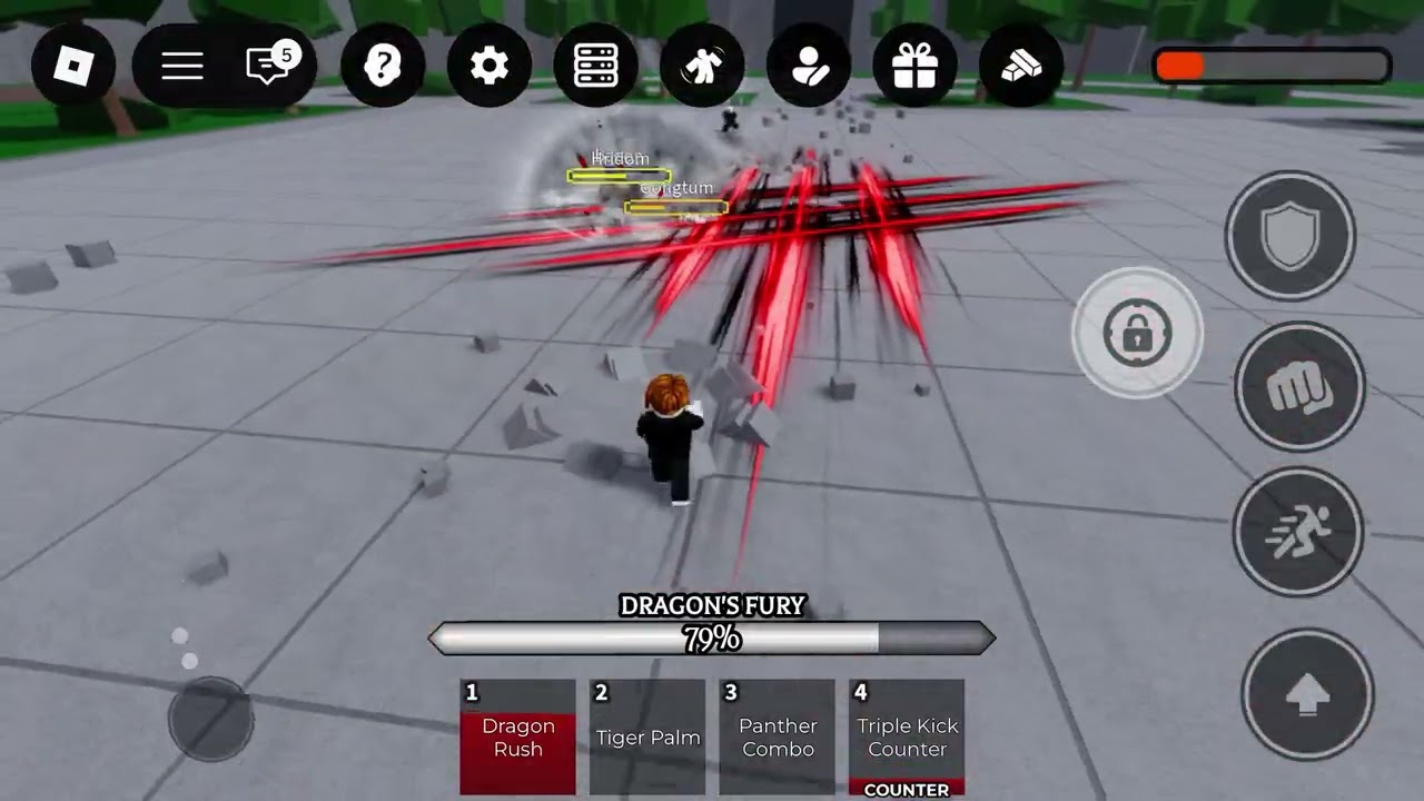 Fighting player with Martial Legend
