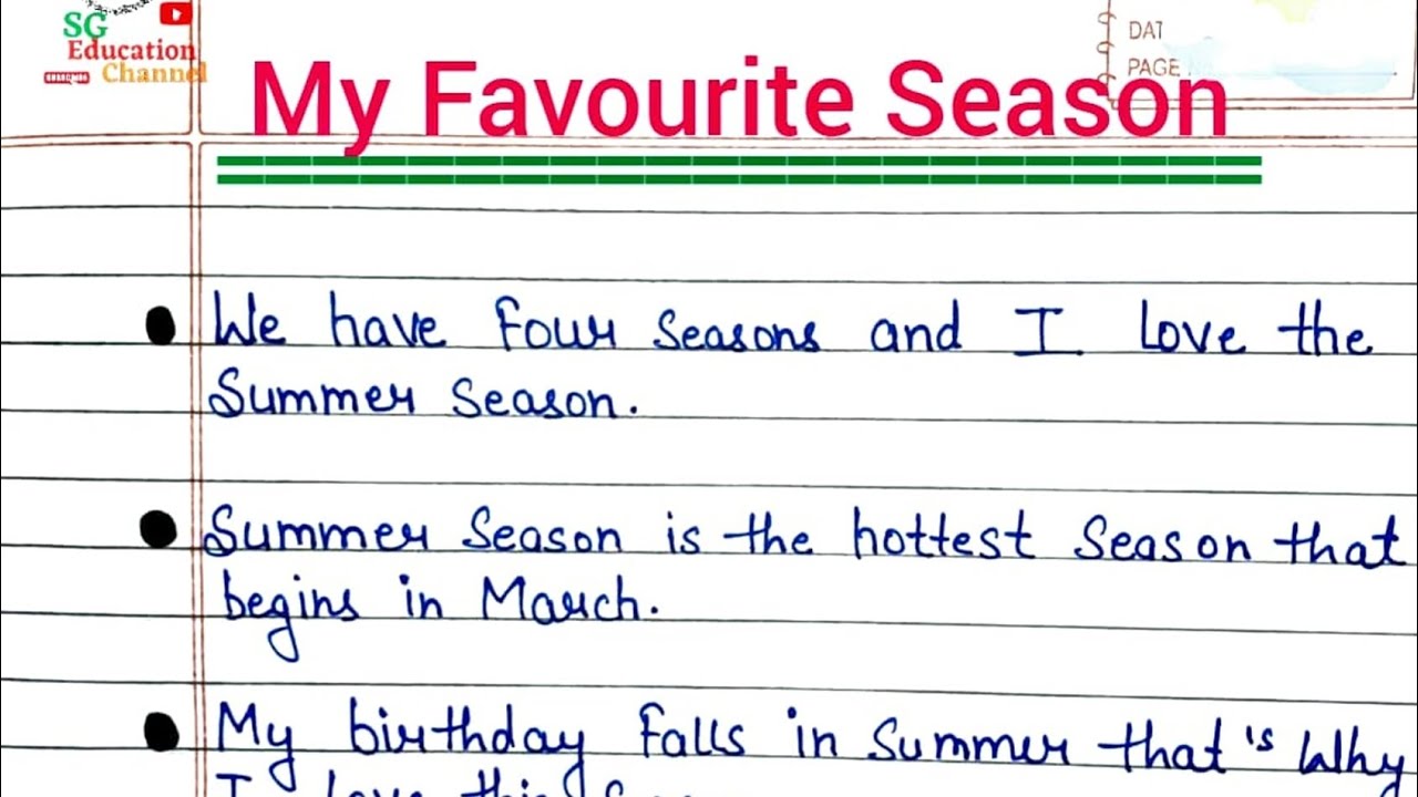 My Favourite Season || Essay on My Favourite Season for kids ||