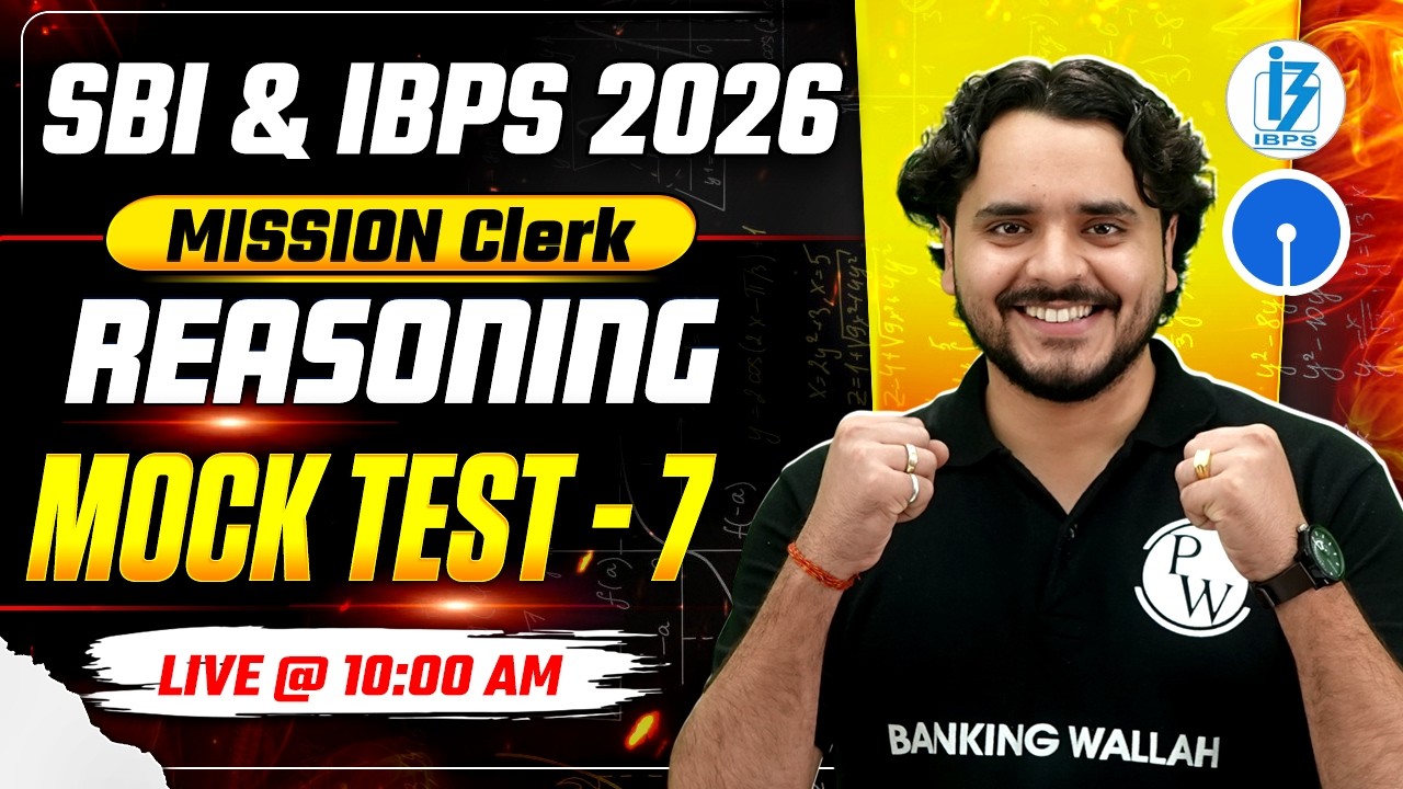 SBI / IBPS Clerk 2026 | Reasoning Mock Test -7 | Reasoning for Banking Exam | by Vidhu Sir