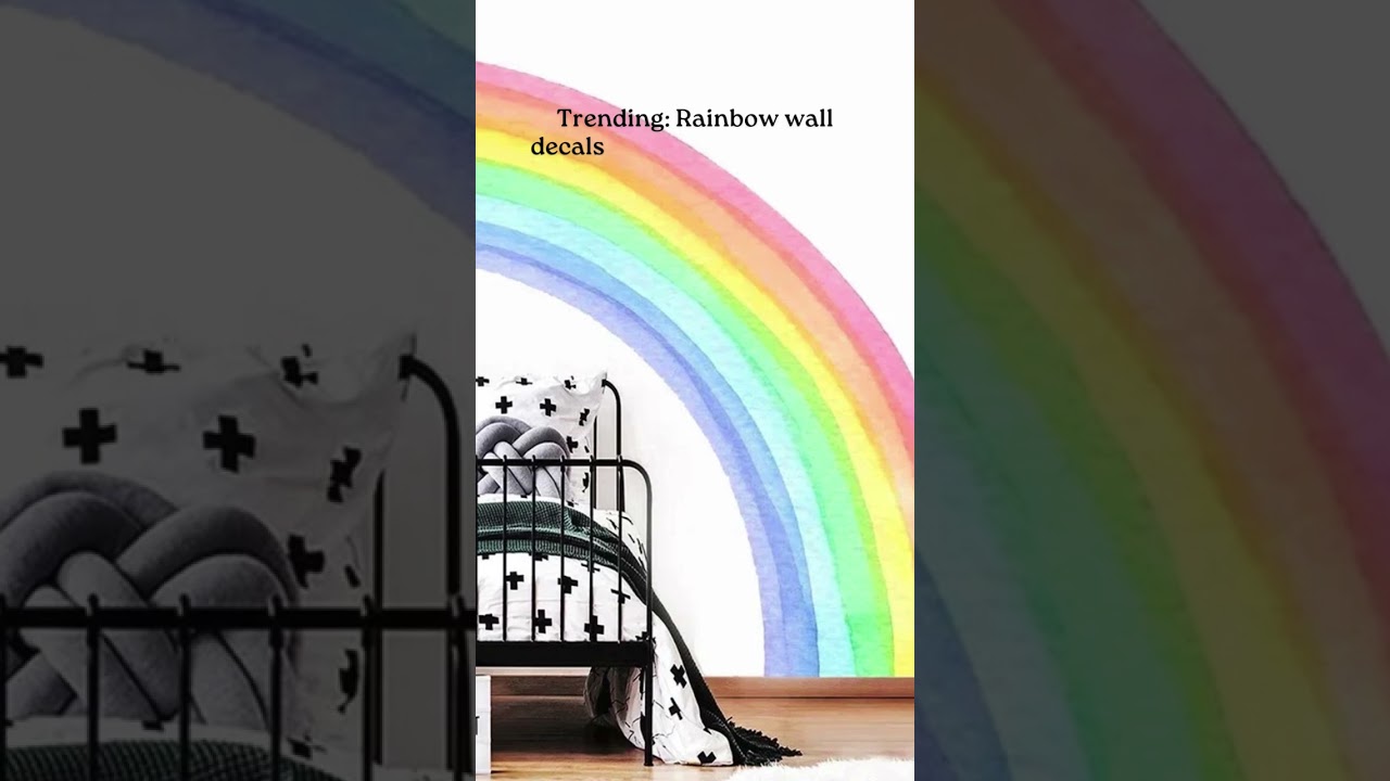 Large Half Rainbow Wall Decals &ndash; Modern Colorful Kids Room Decor, Waterproof PVC Stickers for Bedroo