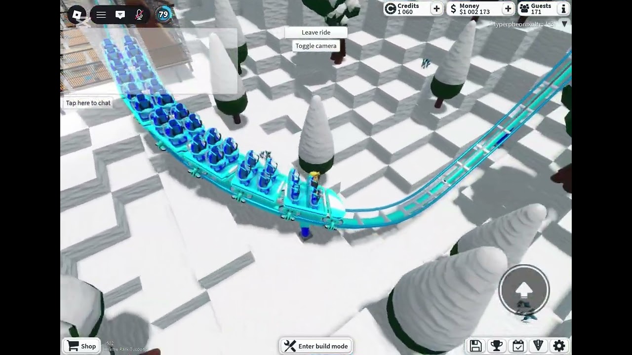 Winter snowy mountain coaster in theme park tycoon 2