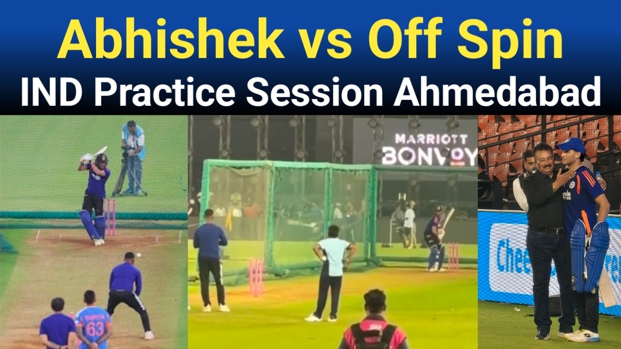 Abhishek vs Off Spin Bowling Practice | Team India Practice Session Today In Ahmedabad