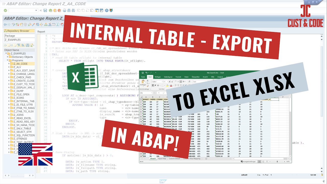 Export an Internal Table to Excel - in ABAP [english]