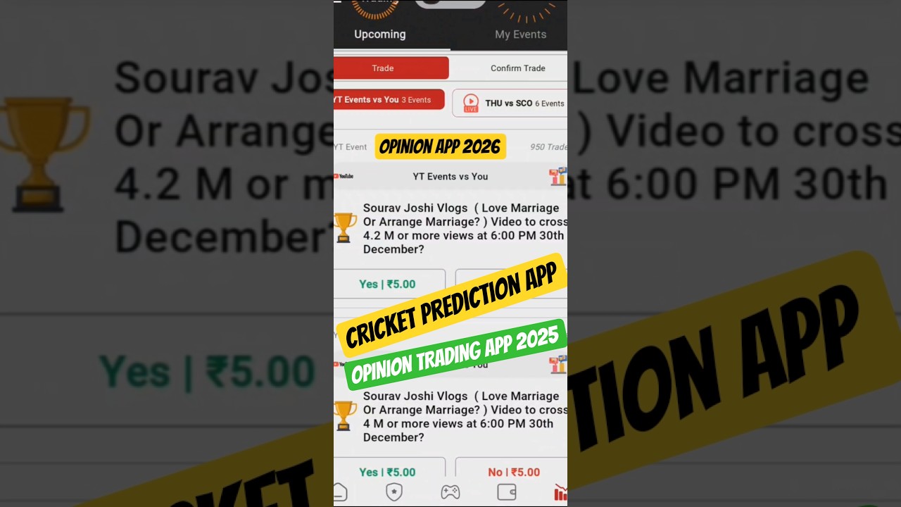 New opinion Trading app Like Probo / Cricket Prediction apl 2026 / App Like Probo Opinion App