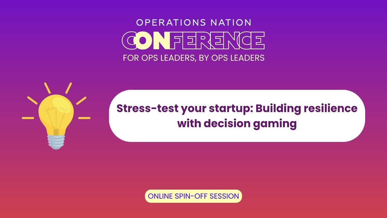 Online spin-off session - Stress-test your startup: Building resilience with decision gaming