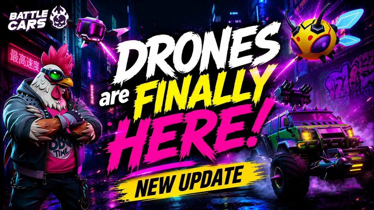 DRONES are FINALLY HERE in Battle Cars! 🤯🚁 NEW UPDATE