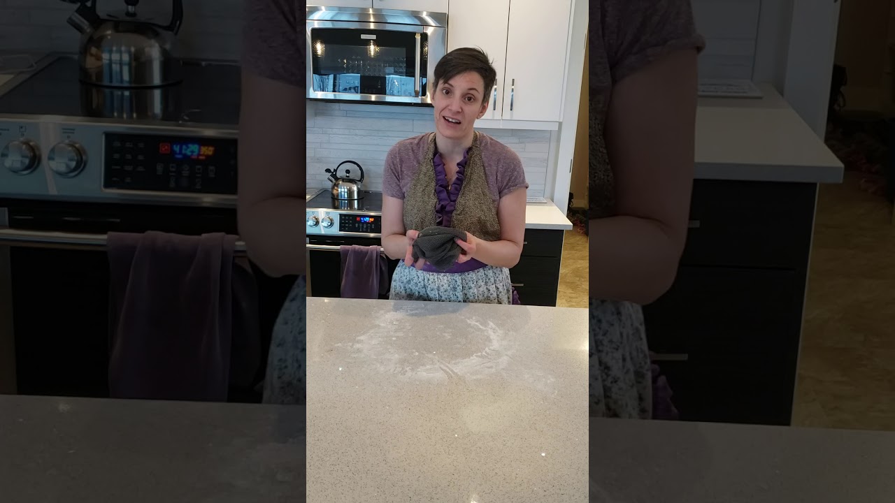 Norwex dish cloth to clean flour off a counter