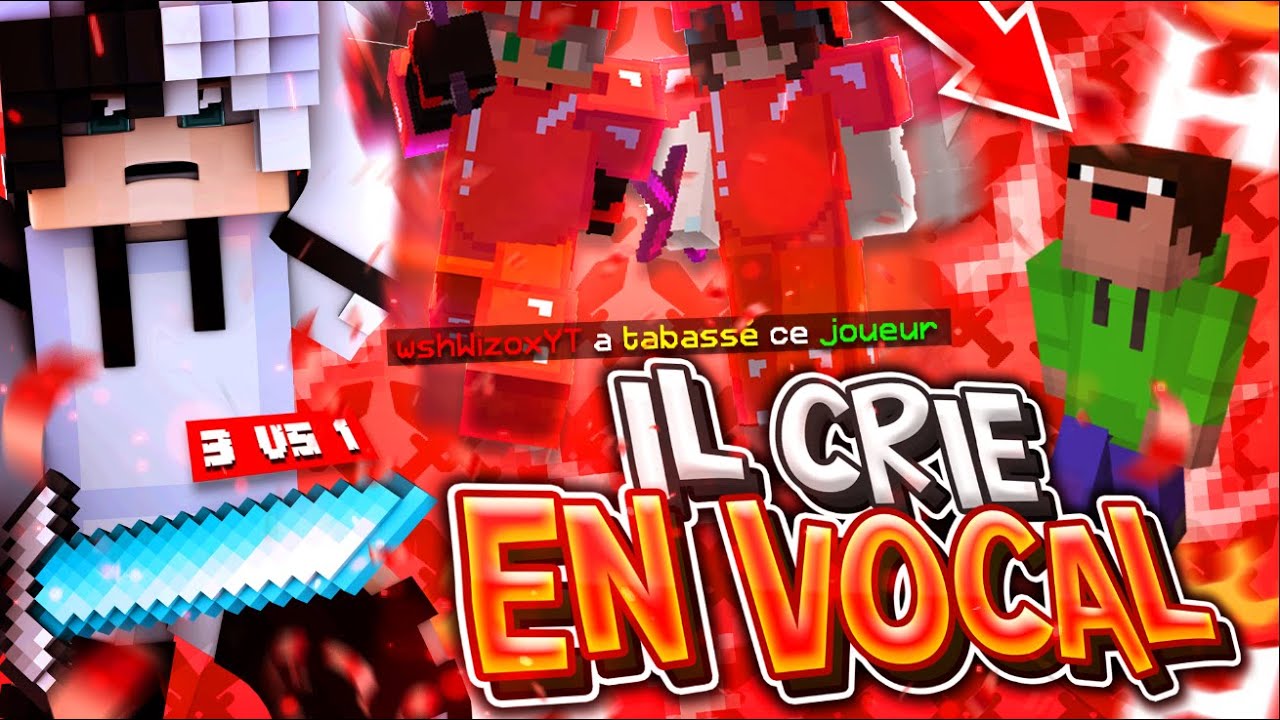 J'ATOMISE ce JOUEUR sur Minecraft : Il CRIE dans le VOCAL pour de l'aide - Hadaria