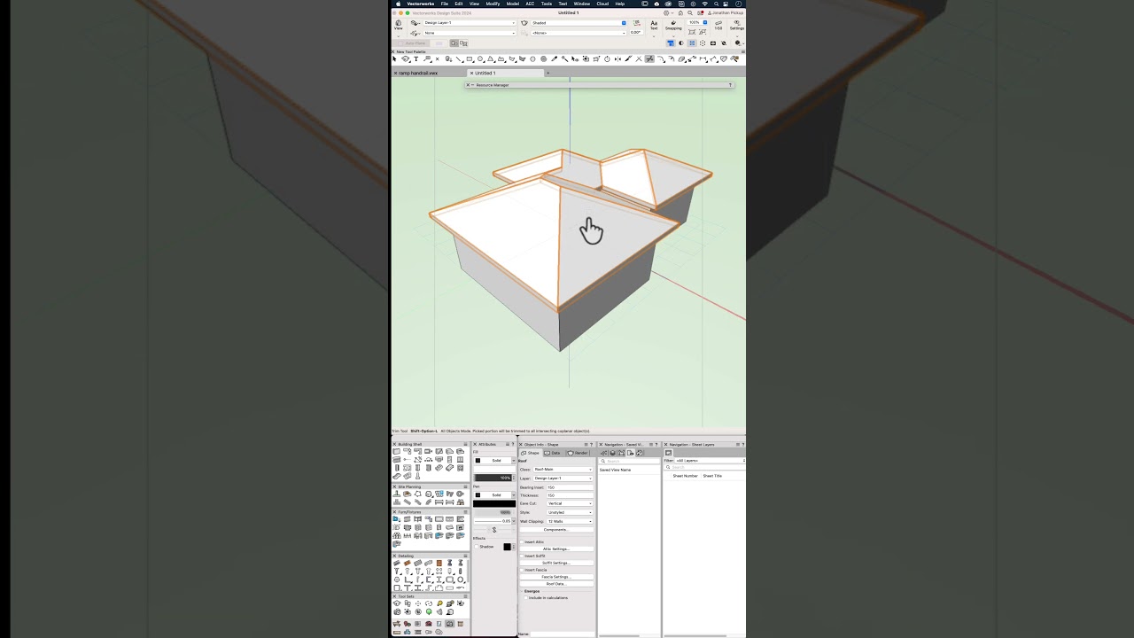 How To Create a Hip Roof with Vectorworks #jonathanpickup #vectorworks