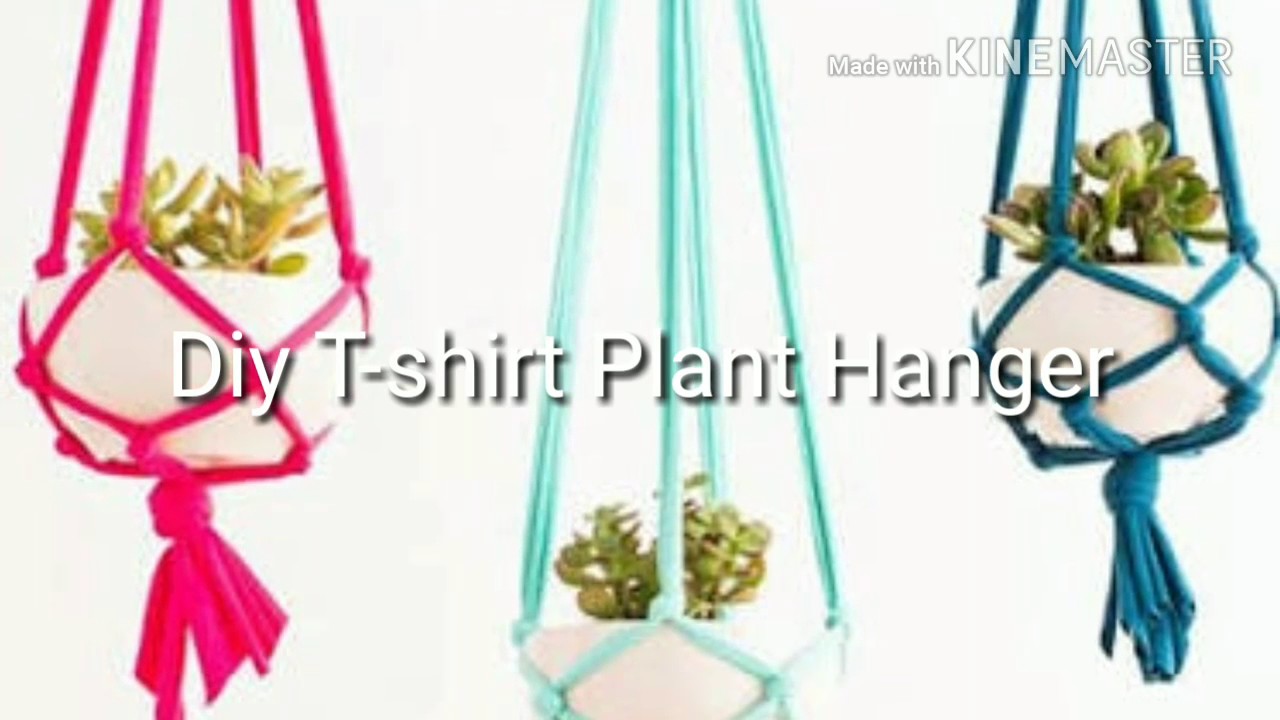 DIY T-shirt plant hanger/ how to hang plants