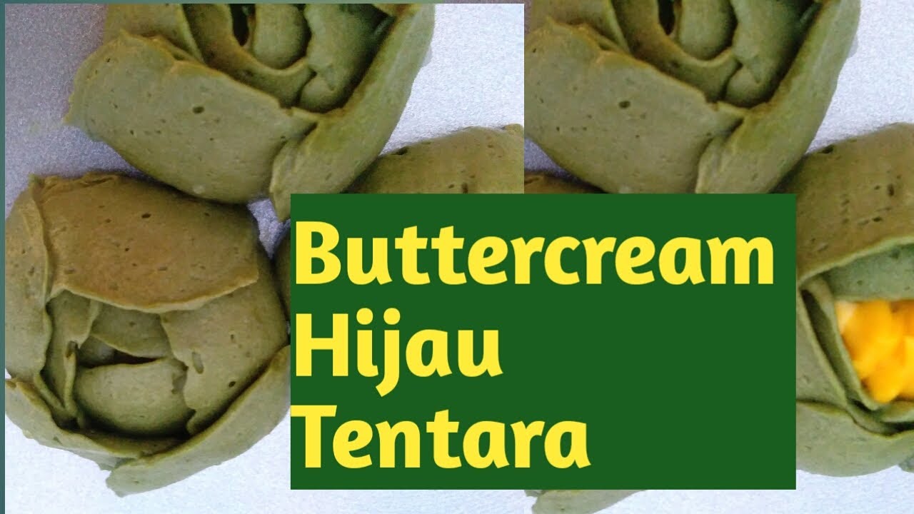 Membuat buttercream warna hijau tentara atau warna seaweed