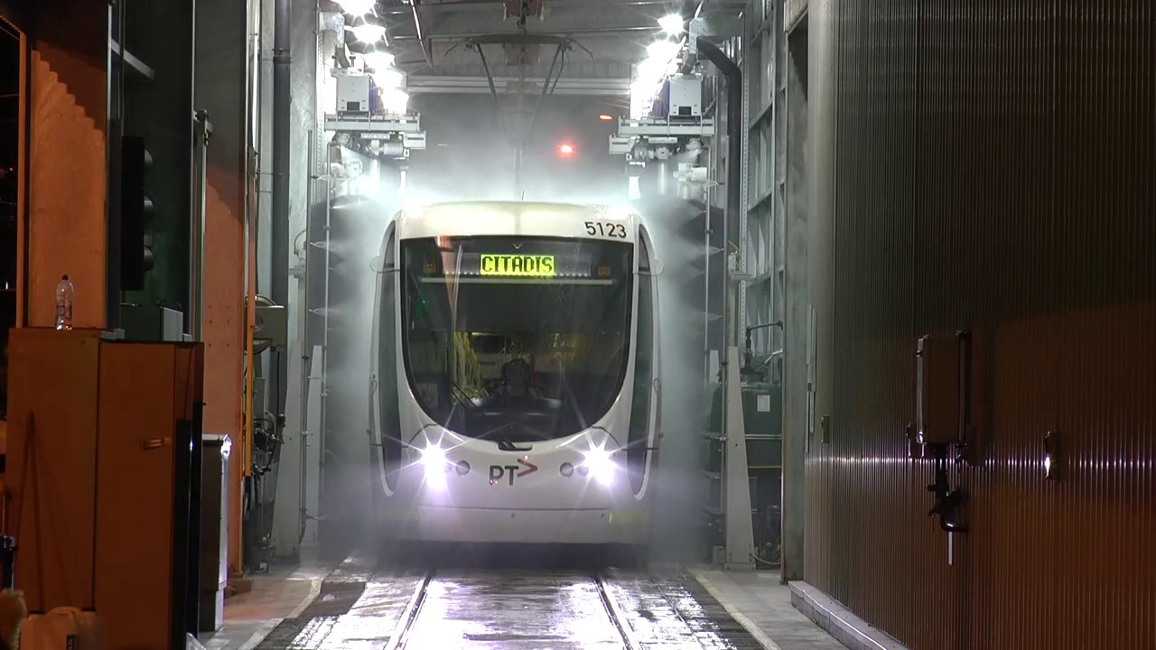 The Tram Wash Yarra Trams Southbank Depot Melbourne a unique view.