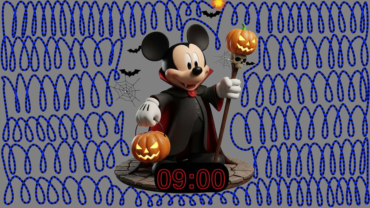 9 Minute Halloween Mickey Mouse Countdown Timer [Explodes Ending] 🎃