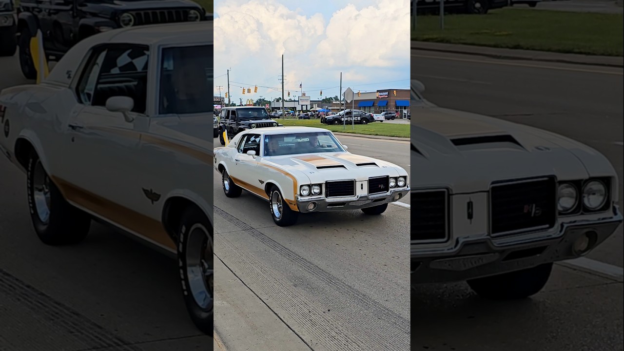 1972 Oldsmobile Hurst/Olds Classic Car Drive By Engine Sound Fort Street Cruise 2024