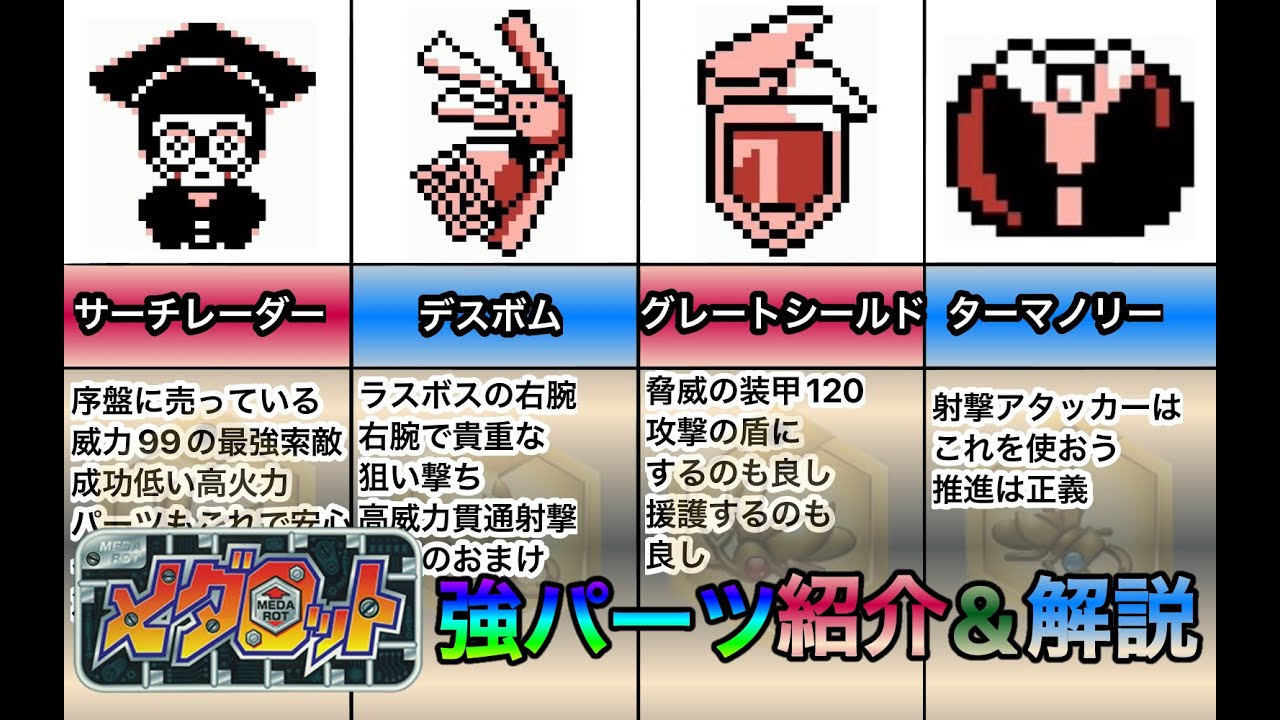 初代メダロットの対戦つよつよパーツ紹介！