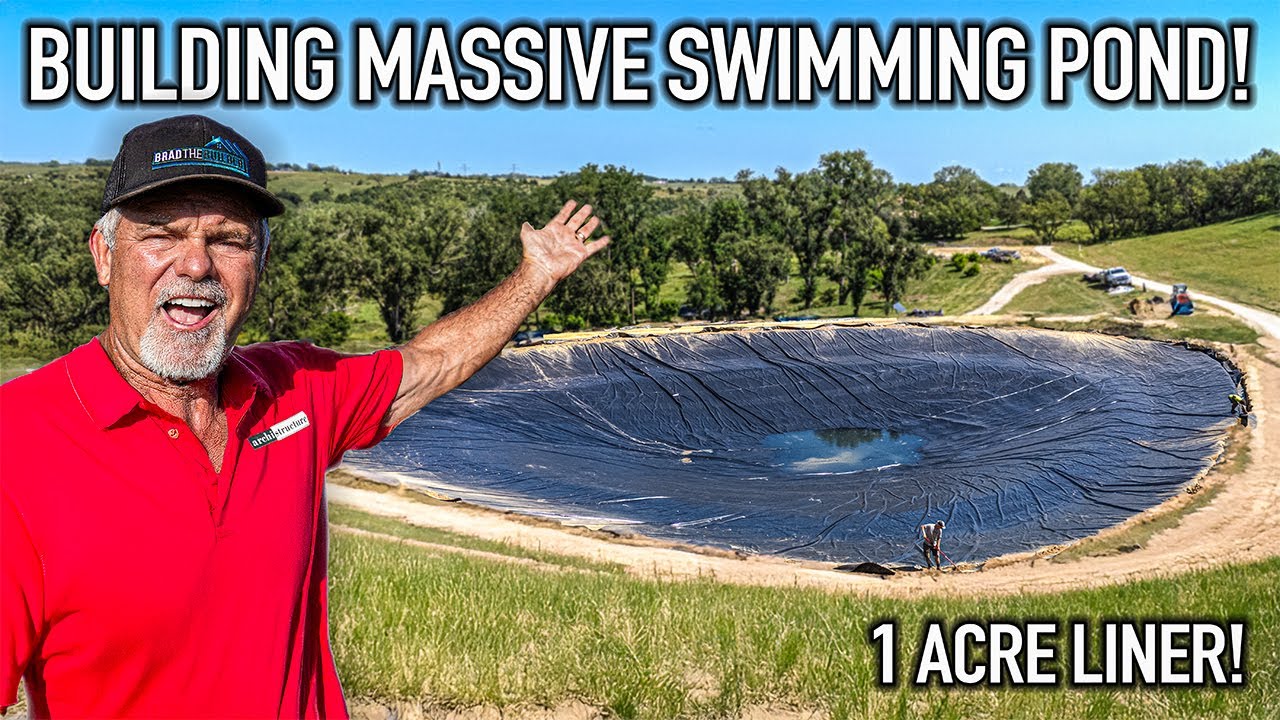 Pulling a MASSIVE 1 Acre Pond Liner Over My Swimming Pond! *It Ripped*