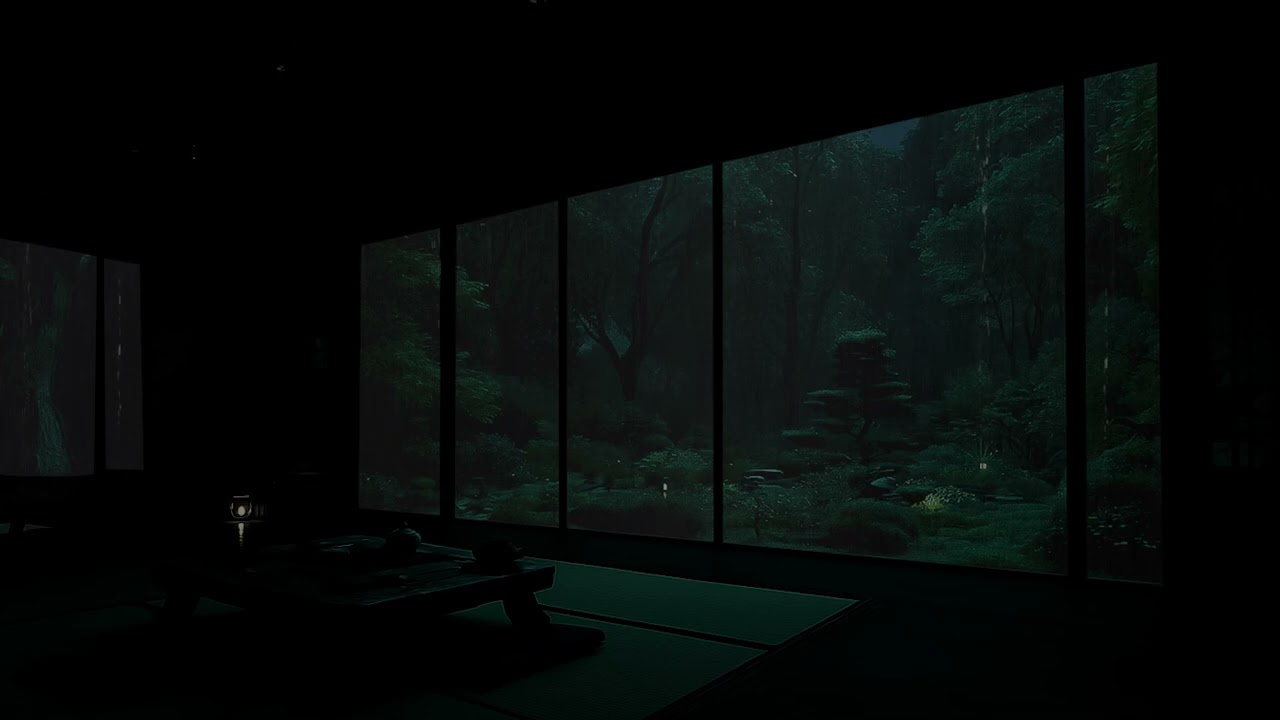 Deep Forest Rain Outside a Cozy Cabin 🌧 (No Ads) | Dark Bedroom Ambience for Deep Restful Sleep