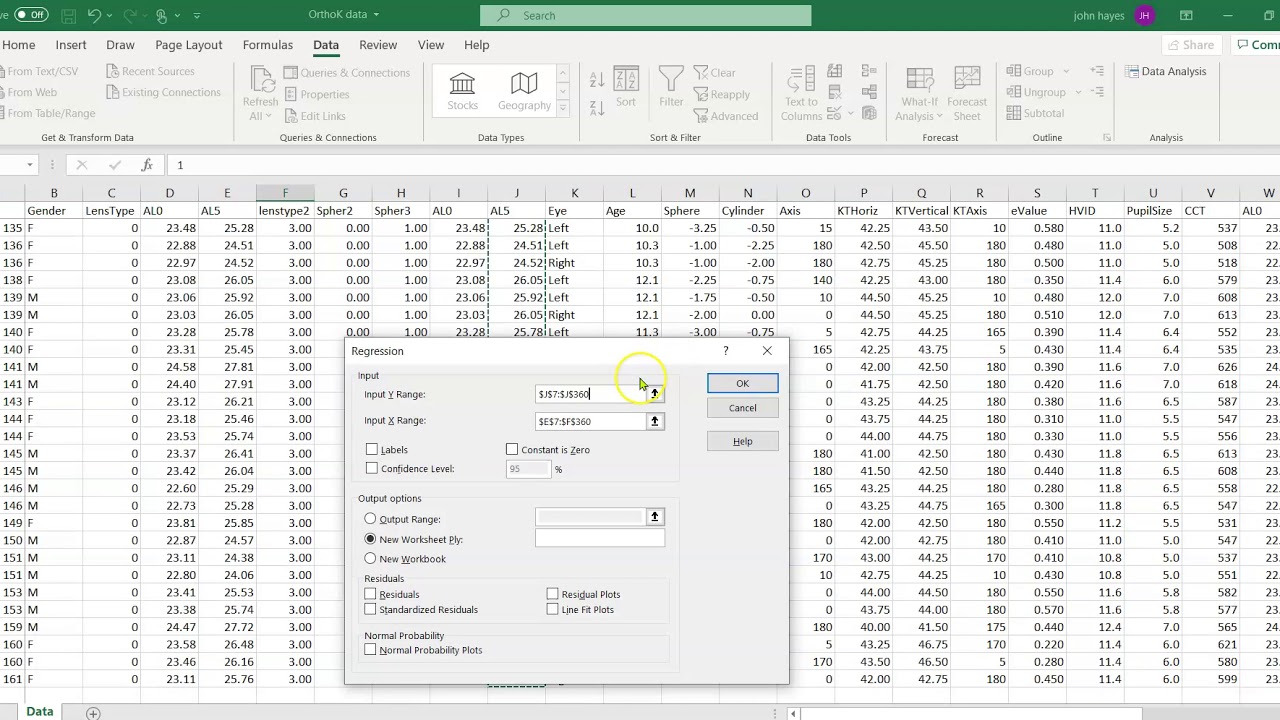 Simulating ANCOVA with Excel