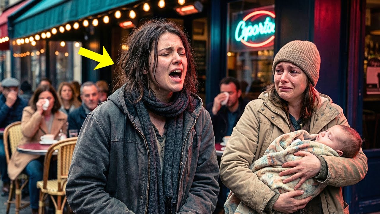 “SEGURA MEU BEBÊ, QUE VOU CANTAR” — DISSE A MENDIGA… QUANDO ELA ABRIU A VOZ, TODOS CHORARAM