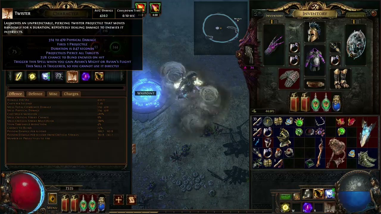 Saqawal's twister interaction with Foulborn Rive